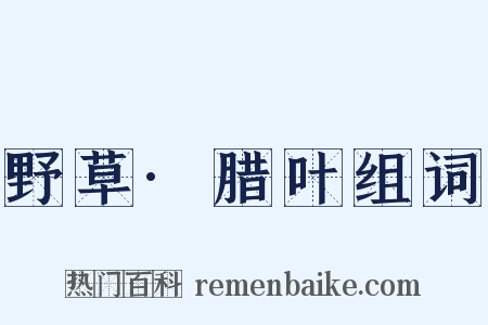 野草·腊叶组词是什么意思的图片